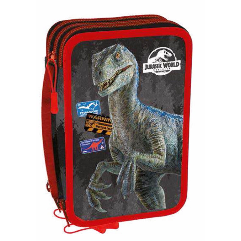 ASTUCCIO 3 ZIP 22X6X12  JURASSIC WORLD