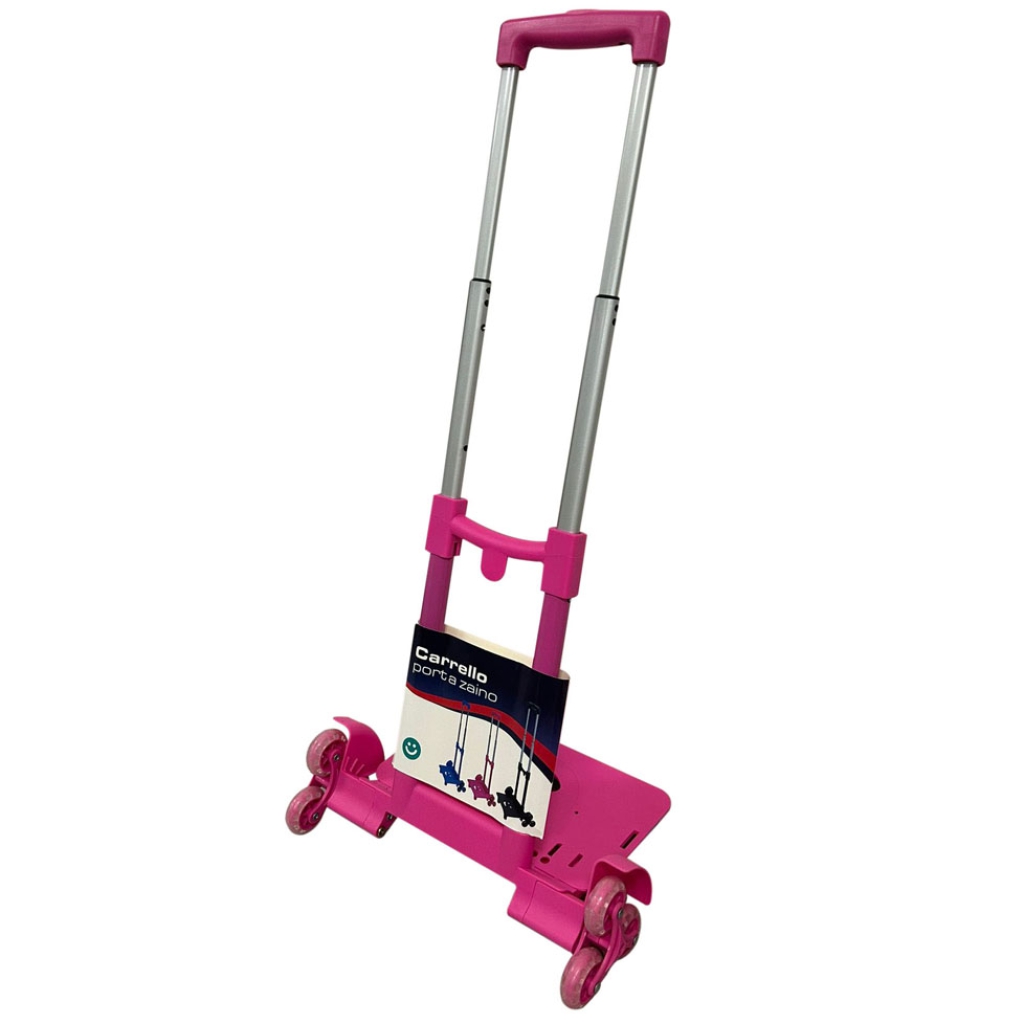 TROLLEY PORTAZAINO 3 RUOTE ROSA UNIVERSALE: vendita ingrosso con