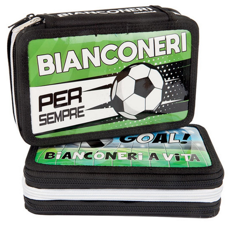ASTUCCIO 3 ZIP BIANCONERO