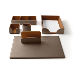 SERVIZIO SCRITTOIO 50X35 6PZ ECOPELLE TORTORA