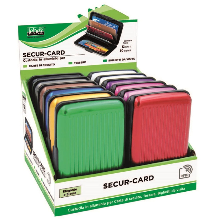 PORTACARD ALLUMINIO 12PZ SECUR-CARD EXPO 2