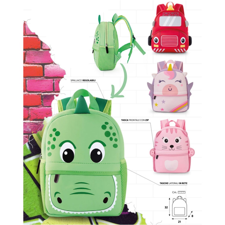 ZAINETTO SACCUCCIOLI BABY BAG 32X21X8CM ANIMALI