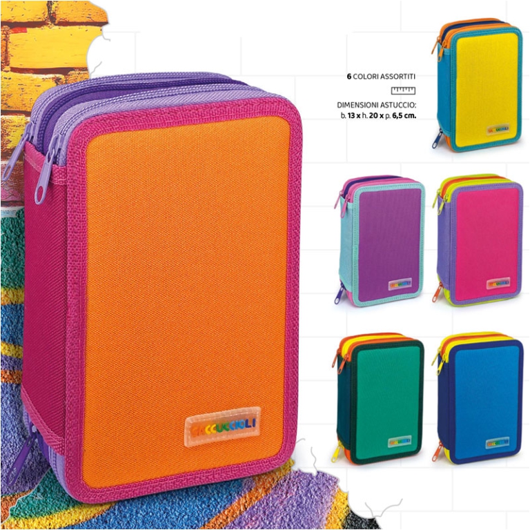 ASTUCCIO 3 ZIP 13X20X6,5  COLOR