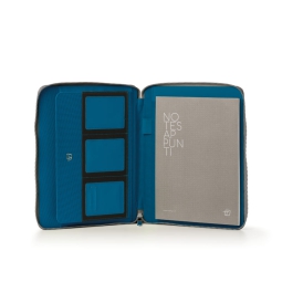 PORTABLOCCO DOX CON ZIP  ECOPELLE AZZURRO