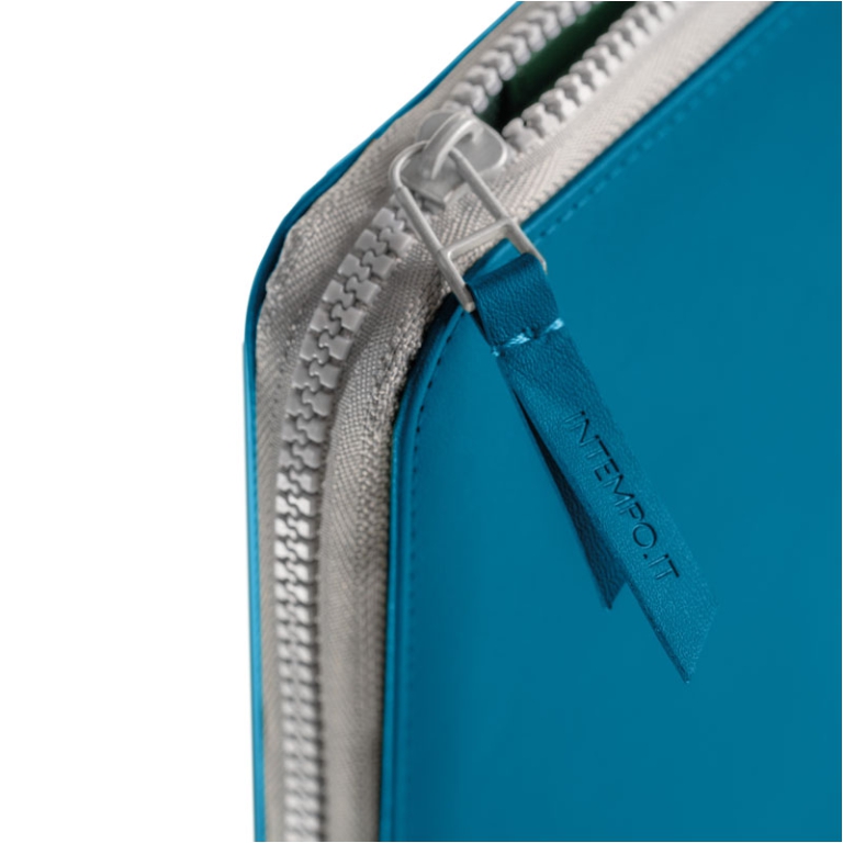 PORTABLOCCO DOX CON ZIP  ECOPELLE AZZURRO 3