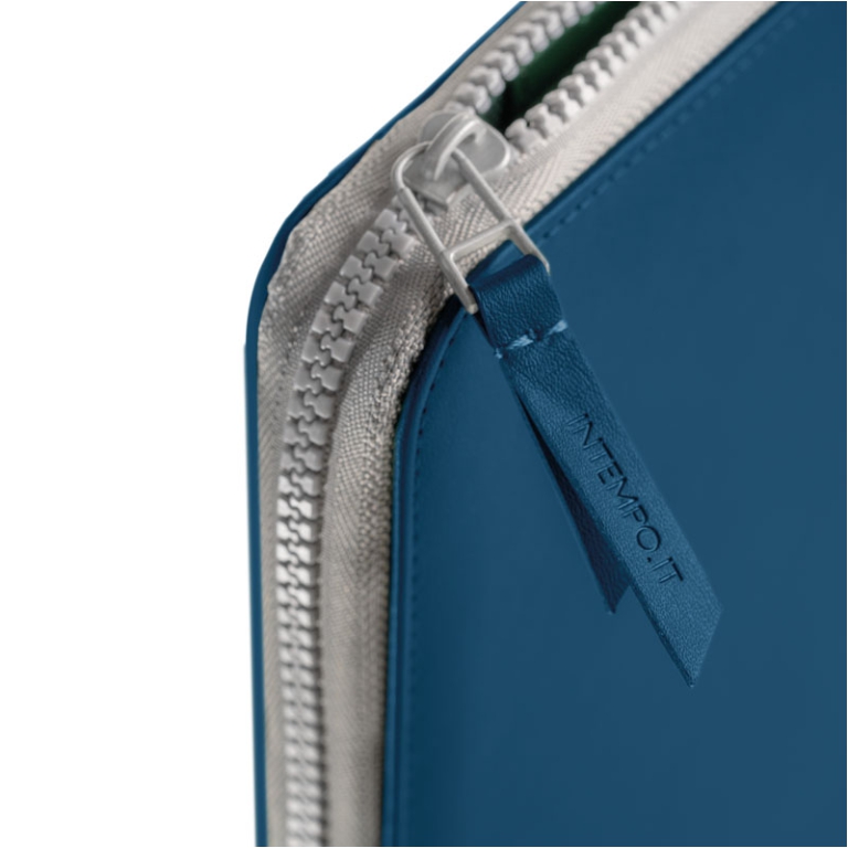 PORTABLOCCO DOX CON ZIP  ECOPELLE BLU 3