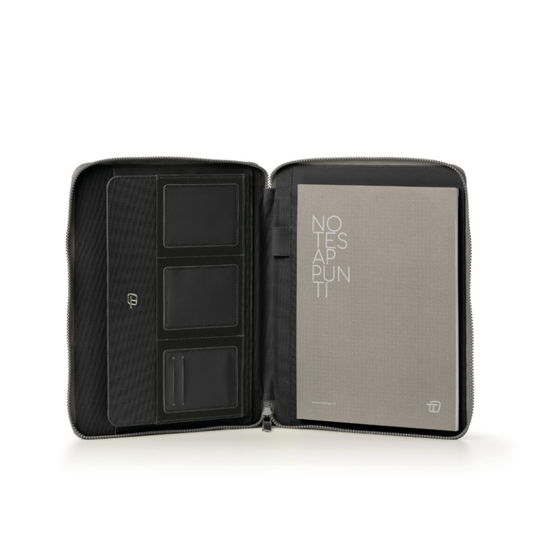 PORTABLOCCO DOX CON ZIP  ECOPELLE NERO