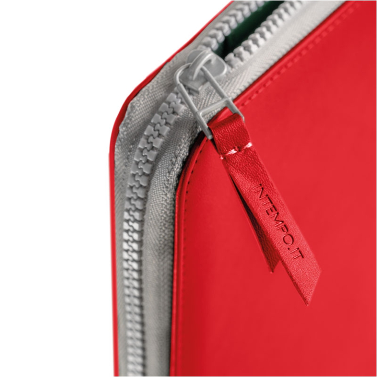 PORTABLOCCO DOX CON ZIP  ECOPELLE ROSSO 3