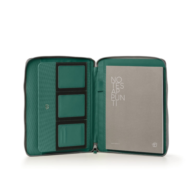 PORTABLOCCO DOX CON ZIP  ECOPELLE VERDE