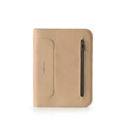 PORTABLOCCO A4 CON ZIP   ECOPELLE BEIGE