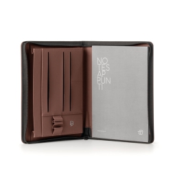 PORTABLOCCO NEW CLASSIC  CON ZIP ECOPELLE MARRONE