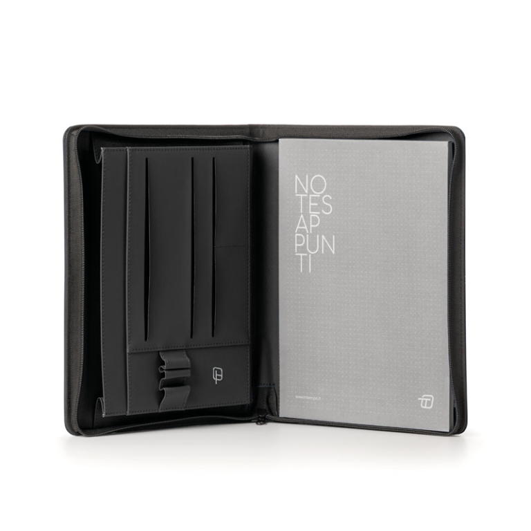 PORTABLOCCO NEW CLASSIC  CON ZIP ECOPELLE NERO