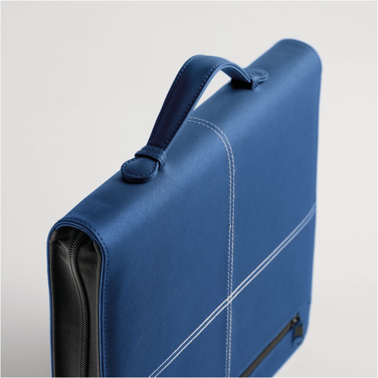 PORTABLOCCO NEW CLASSIC  CON ANELLI ECOPELLE BLU 2