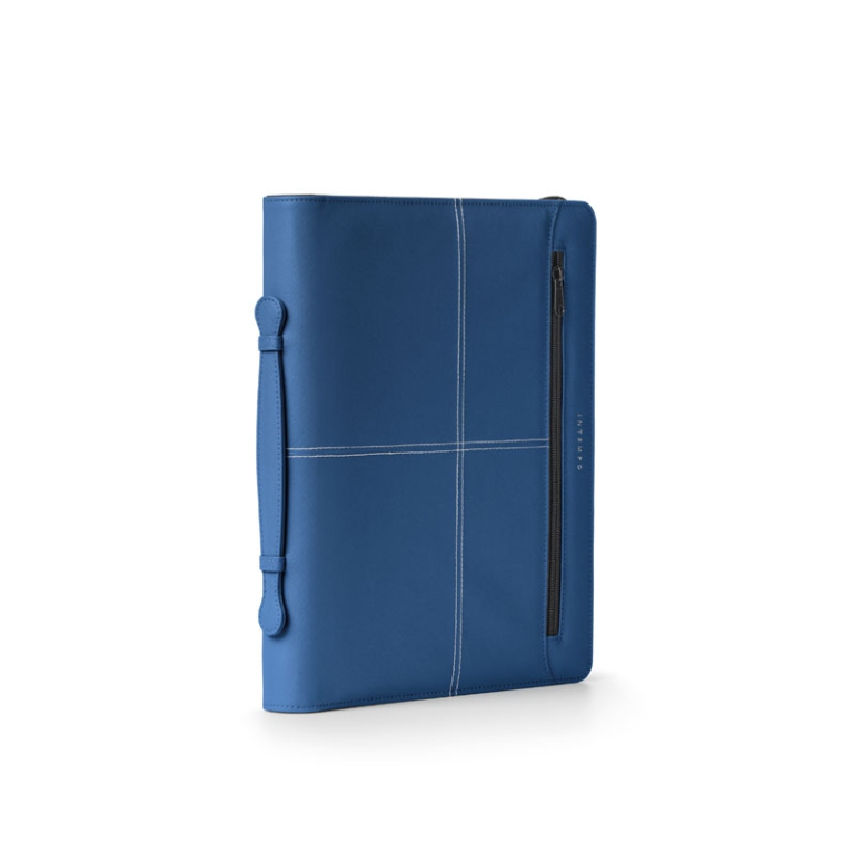 PORTABLOCCO NEW CLASSIC  CON ANELLI ECOPELLE BLU 3