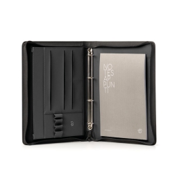 PORTABLOCCO NEW CLASSIC  CON ANELLI ECOPELLE NERO