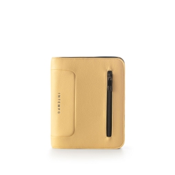 PORTABLOCCO A5 CON ZIP   ECOPELLE GIALLO