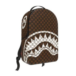 ZAINO SPRAYGROUND BROWN  AND CREAM DRIP CHECK
