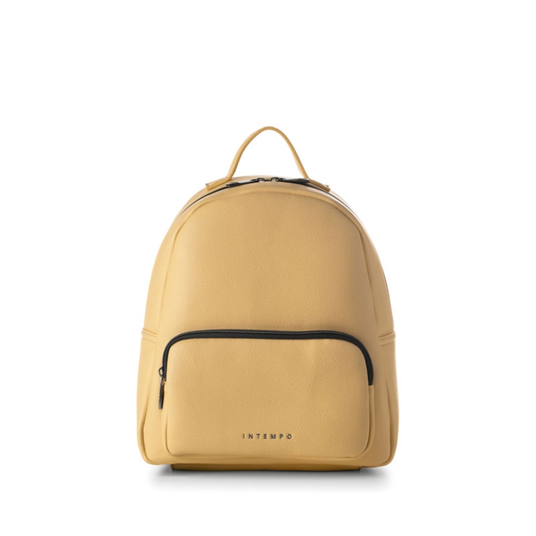 ZAINETTO DONNA ECOPELLE  MINI GIALLO 26X32X14CM