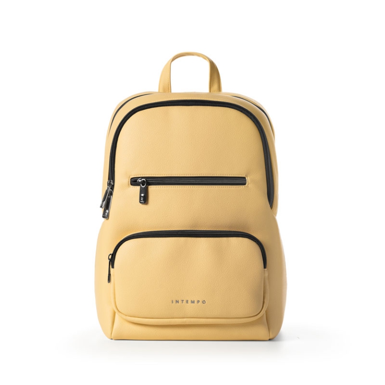 ZAINETTO DONNA ECOPELLE  SMALL GIALLO 28X40X14CM