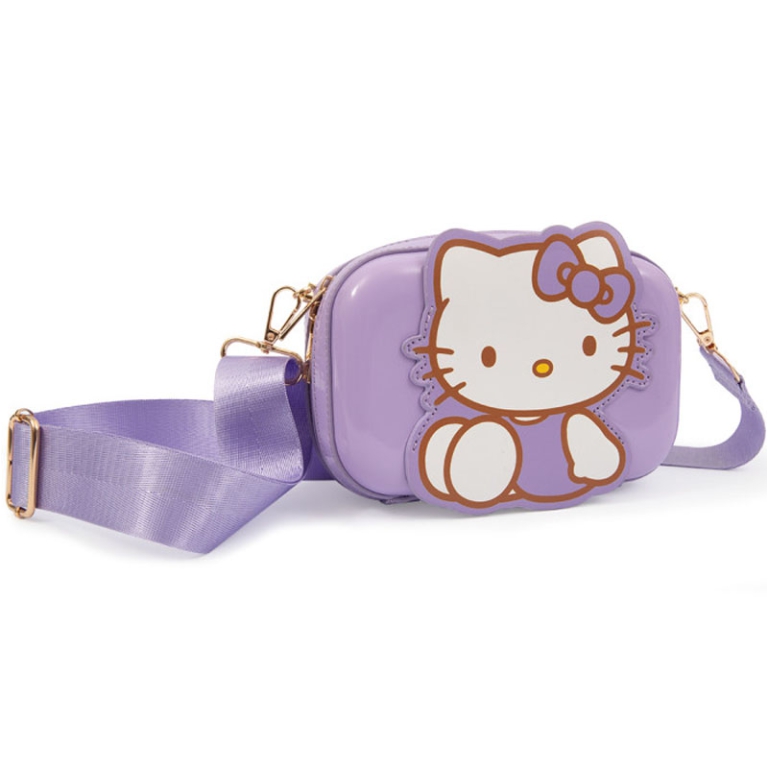 BORSETTA A GUSCIO 18X12X6,5CM ECOPELLE HELLO KITTY 2