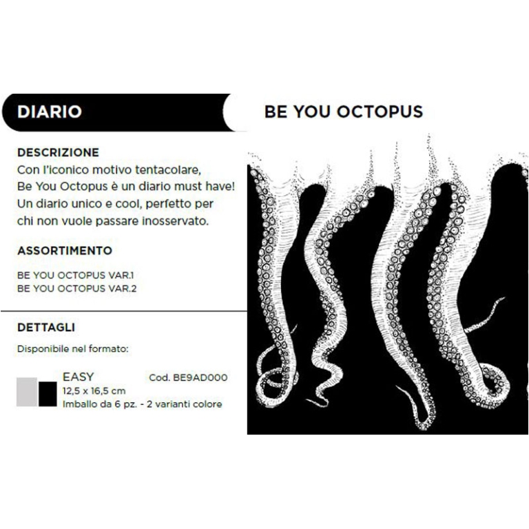 BEYOU AGENDA OCTOPUS     EASY 12,5X16,5CM