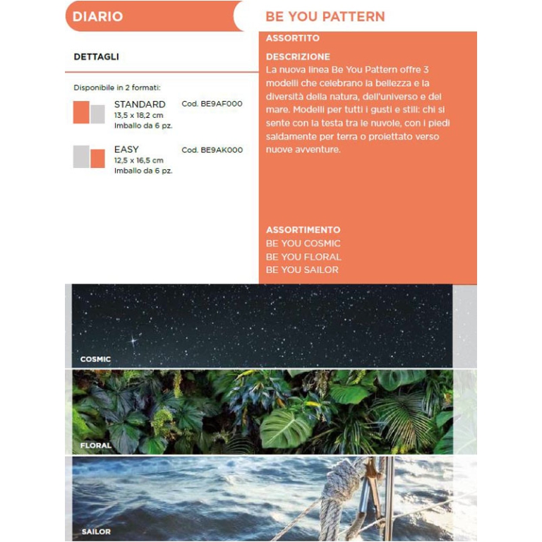 BEYOU AGENDA PATTERN EASY 12,5X16,5CM