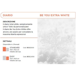 BEYOU AGENDA EXTRA WHITE STANDARD 13,5X18,2CM