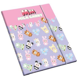 CARTELLA 3 LEMBI ELASTICO 26X35X1CM MILK CANDY