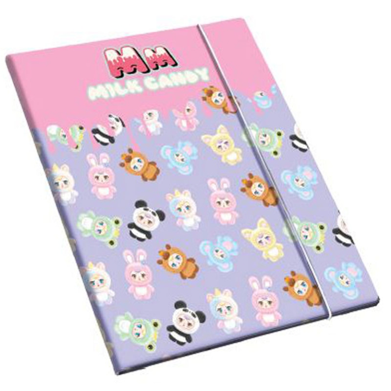 CARTELLA 3 LEMBI ELASTICO 26X35X1CM MILK CANDY