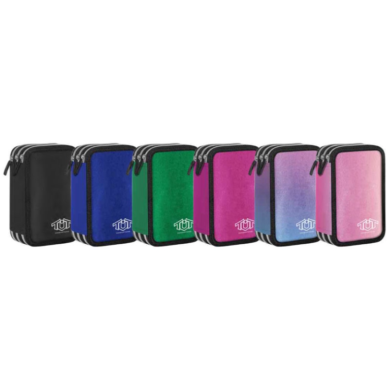 ASTUCCIO 3 ZIP COLORI UNICOLOR SFUMATO TURBOCOLOR