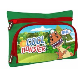 BUSTINA 2 ZIP DINOSAURO  23X17X3