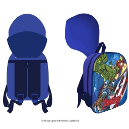 ZAINO 3D 30CM CON CAPPUCCIO AVENGERS