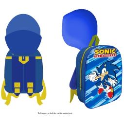 ZAINO 3D 30CM CON CAPPUCCIO SONIC