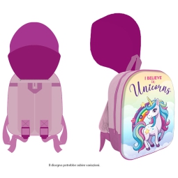 ZAINO 3D 30CM CON CAPPUCCIO UNICORNO