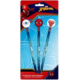 BLISTER 3 MATITE CON GOMMA SPIDERMAN