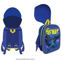 ZAINO 3D 30CM CON CAPPUCCIO BATMAN