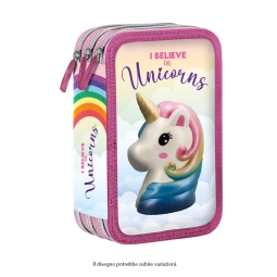ASTUCCIO 3 ZIP SQUISHY UNICORNO