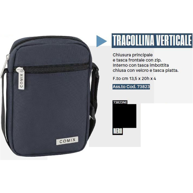 TRACOLLA VERTICALE 13,5X20X4CM NERA COMIX