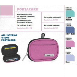 PORTAFOGLIO ZIP 13X8,5X2CM COMIX COLORI STAGIONALI