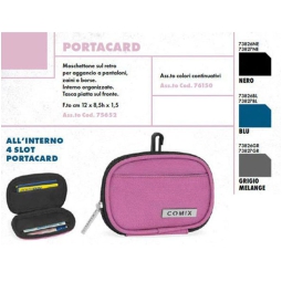 PORTACARD 12X8,5X1,5CM COMIX COLORI CONTINUATIVI