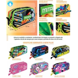 ASTUCCIO 2 ZIP MIX 22,5X11X6,5CM MITAMA