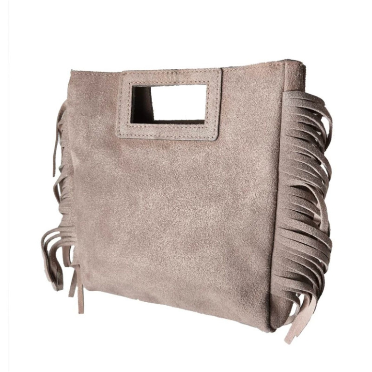 BORSA CON FRANGE SCAMOSCIATO C/MANIGLIA E TRACOLLA 3