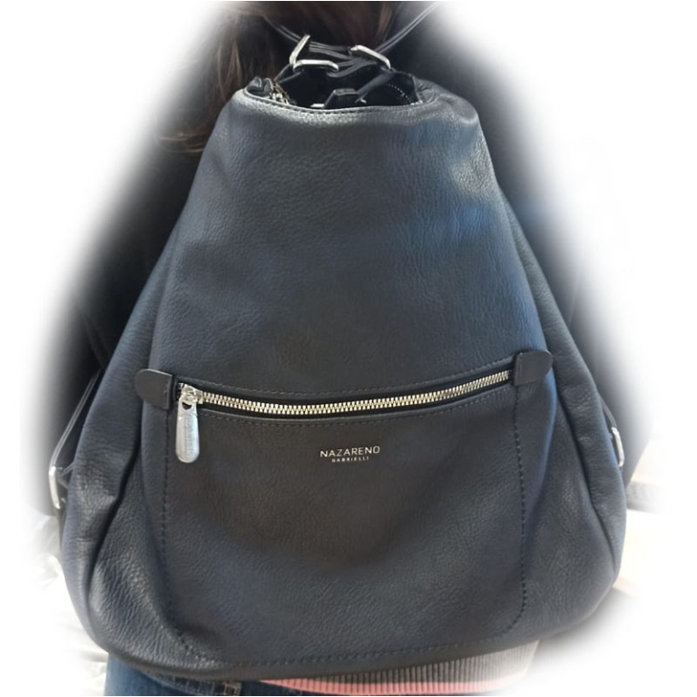 BORSA CON TRACOLLA ZAINO GRANDE ECOPELLE