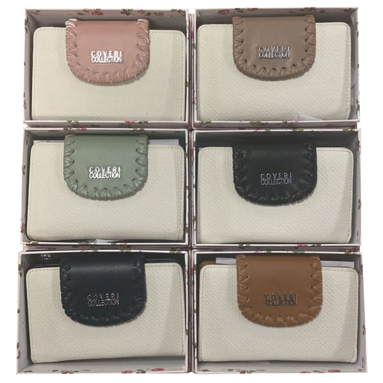 PORTAFOGLIO DONNA ECOPELLE EFFETTO TESSUTO 14X10CM