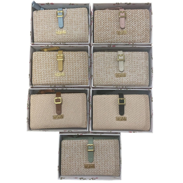 PORTAFOGLIO DONNA ECOPELLE E RAFIA 15,5X10CM