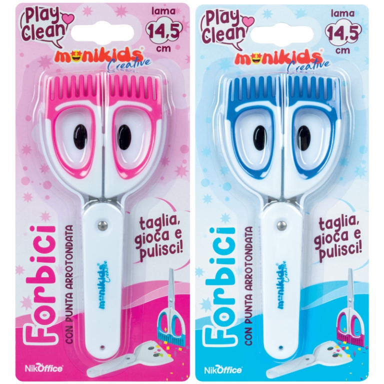 FORBICI PER BIMBI CON SPAZZOLA 12PZ IN BLISTER