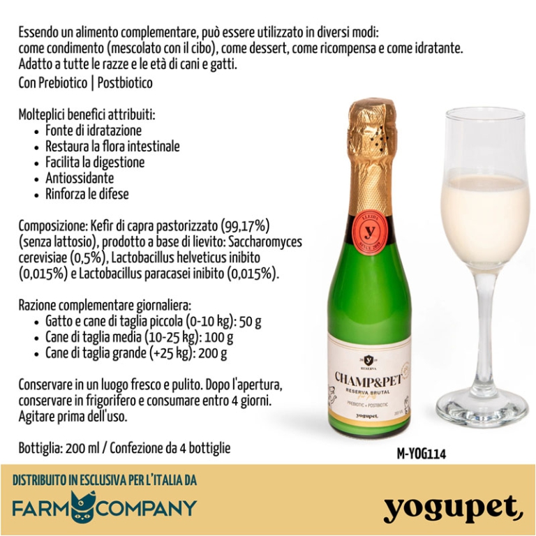 BOTTIGLIA CHAMP&PET CANI E GATTI KEFIR 200ML 2