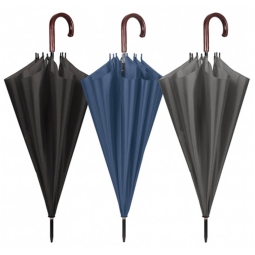 OMBRELLO UOMO LUNGO 65CM BLU-NERO-GRIGIO AUTOMATICO