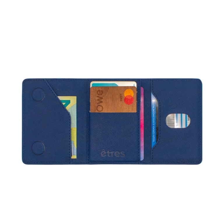ETRES SMART WALLET SAFFIANO BLU 2