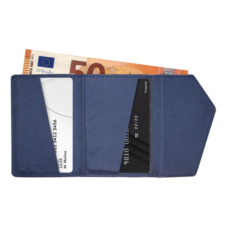 ETRES WALLET EASY SAFFIANO BLU 10X17CM 2